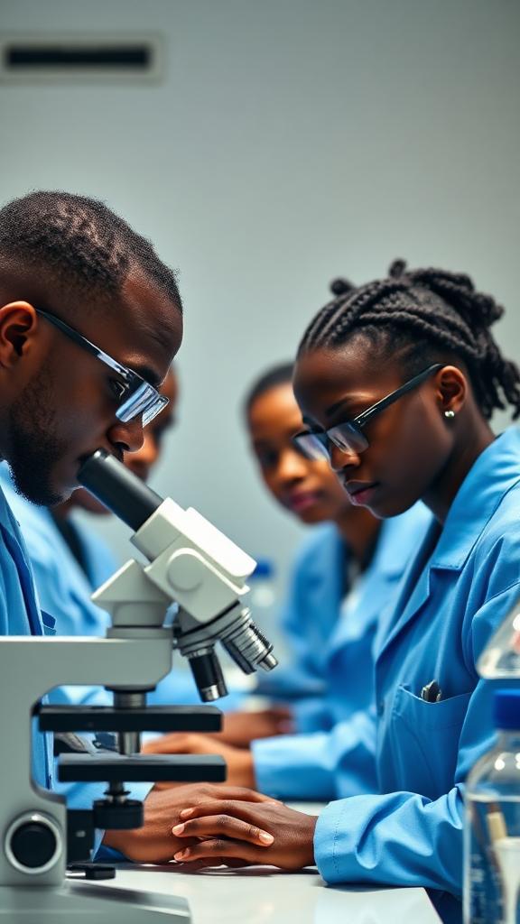 Lab work student learning scene